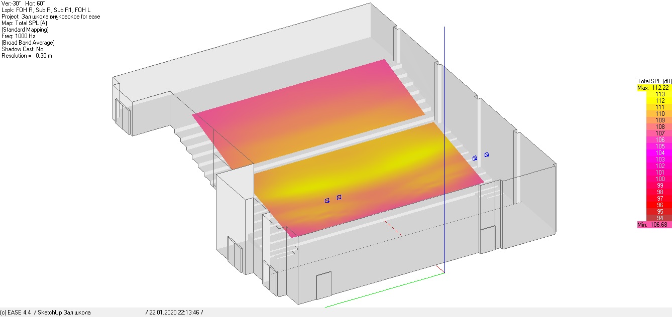 Acoustic finishing of halls